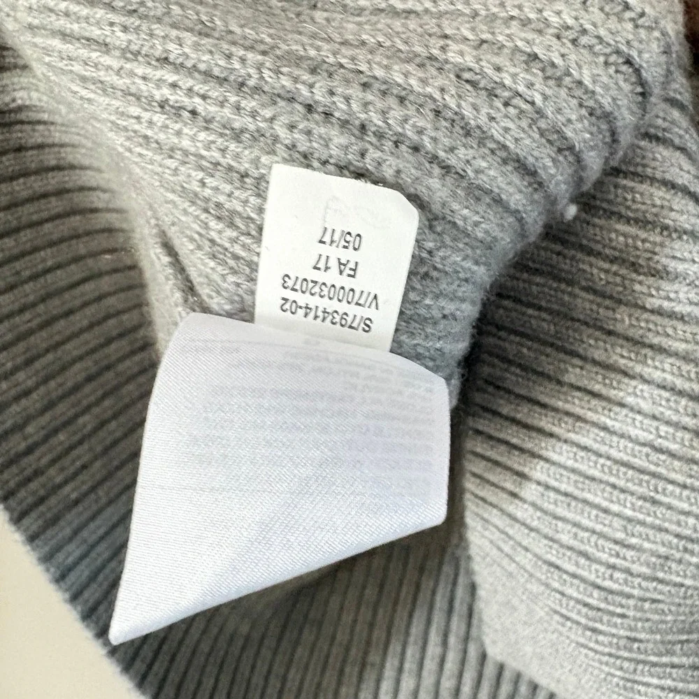 Banana Republic Ribbed Open Back Tie Sweater Gray Wool Blend Raglan‎ Large